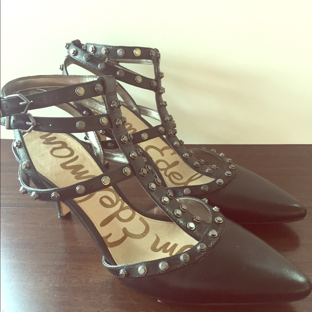 Sam Edelman black studded heels - size 7